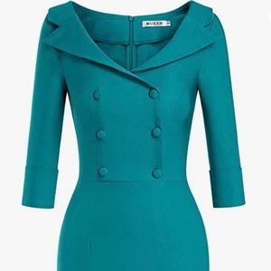 MUXXN Women's Classic Vintage Sweetheart Neckline Cocktail Prom Tea Dress size S